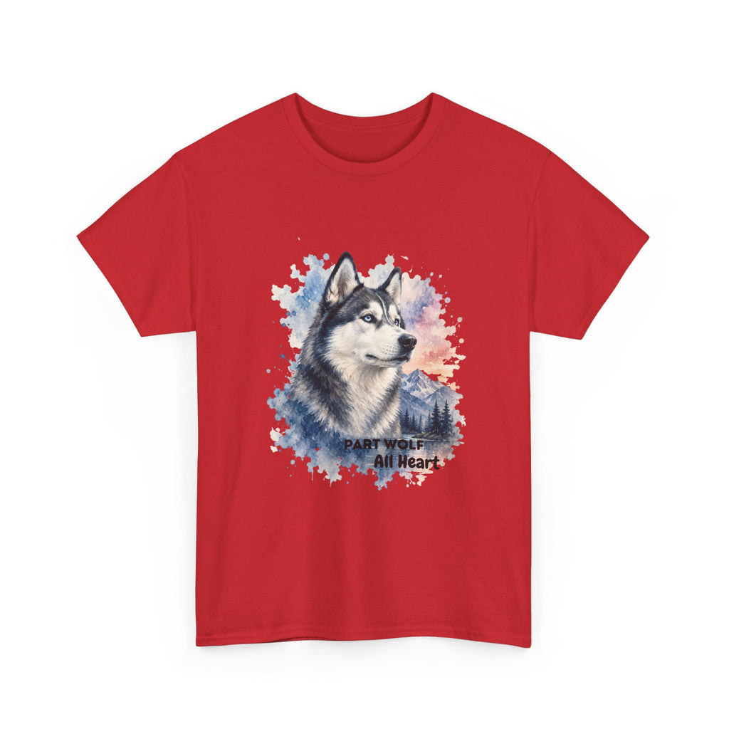 Husky Watercolor T-Shirt — "Part Wolf, All Heart"
