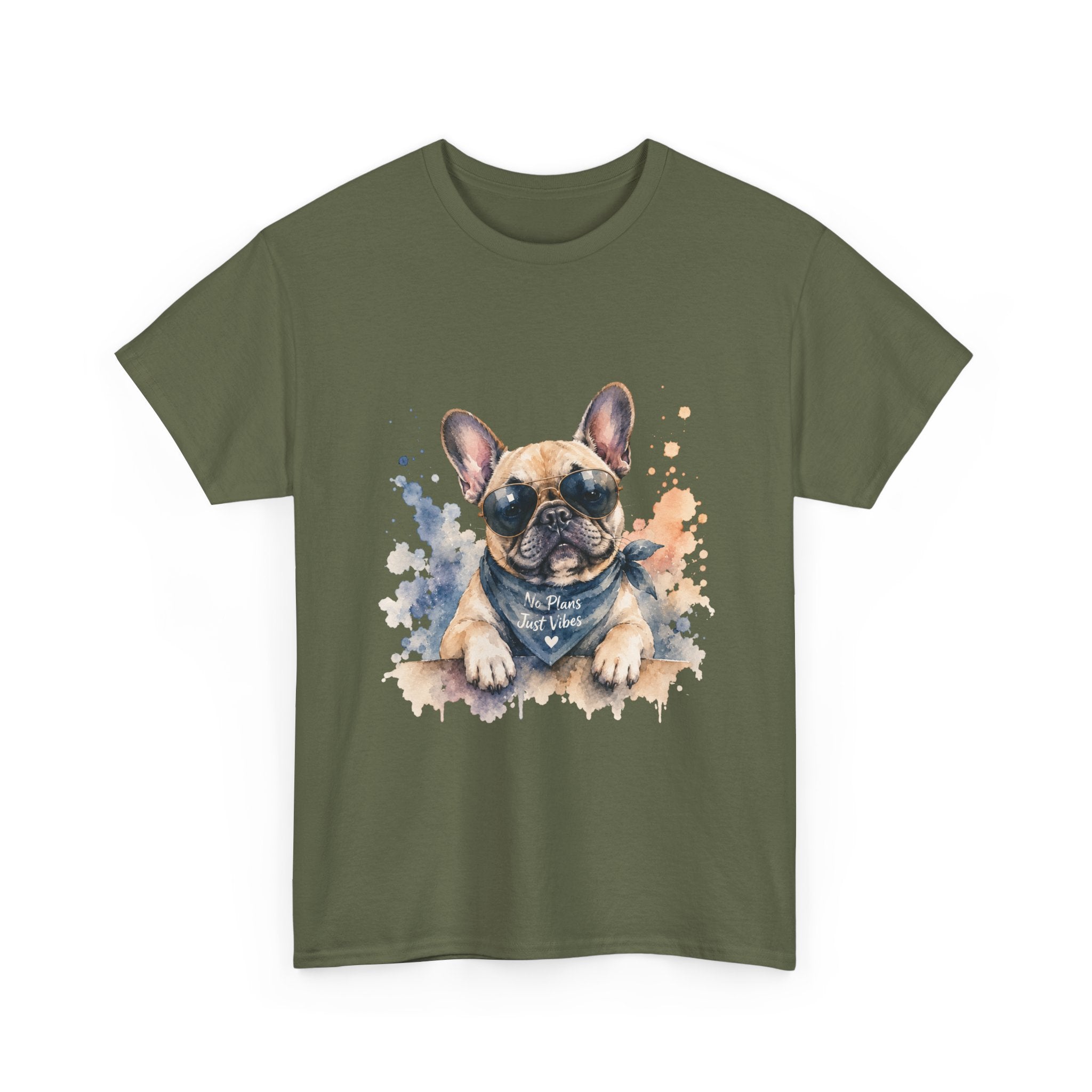 French Bulldog Watercolor T-Shirt – Cute Pup Bandana Tee