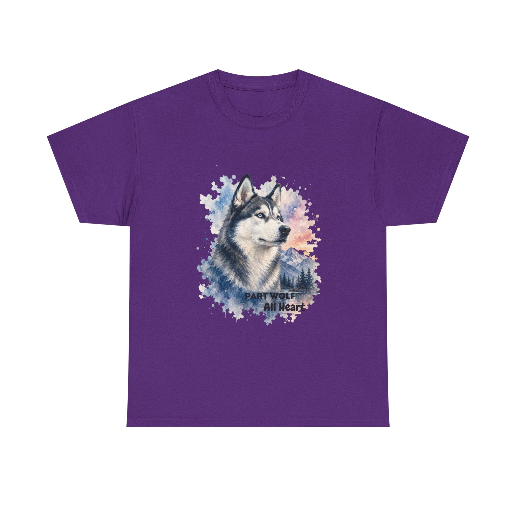 Husky Watercolor T-Shirt — "Part Wolf, All Heart"