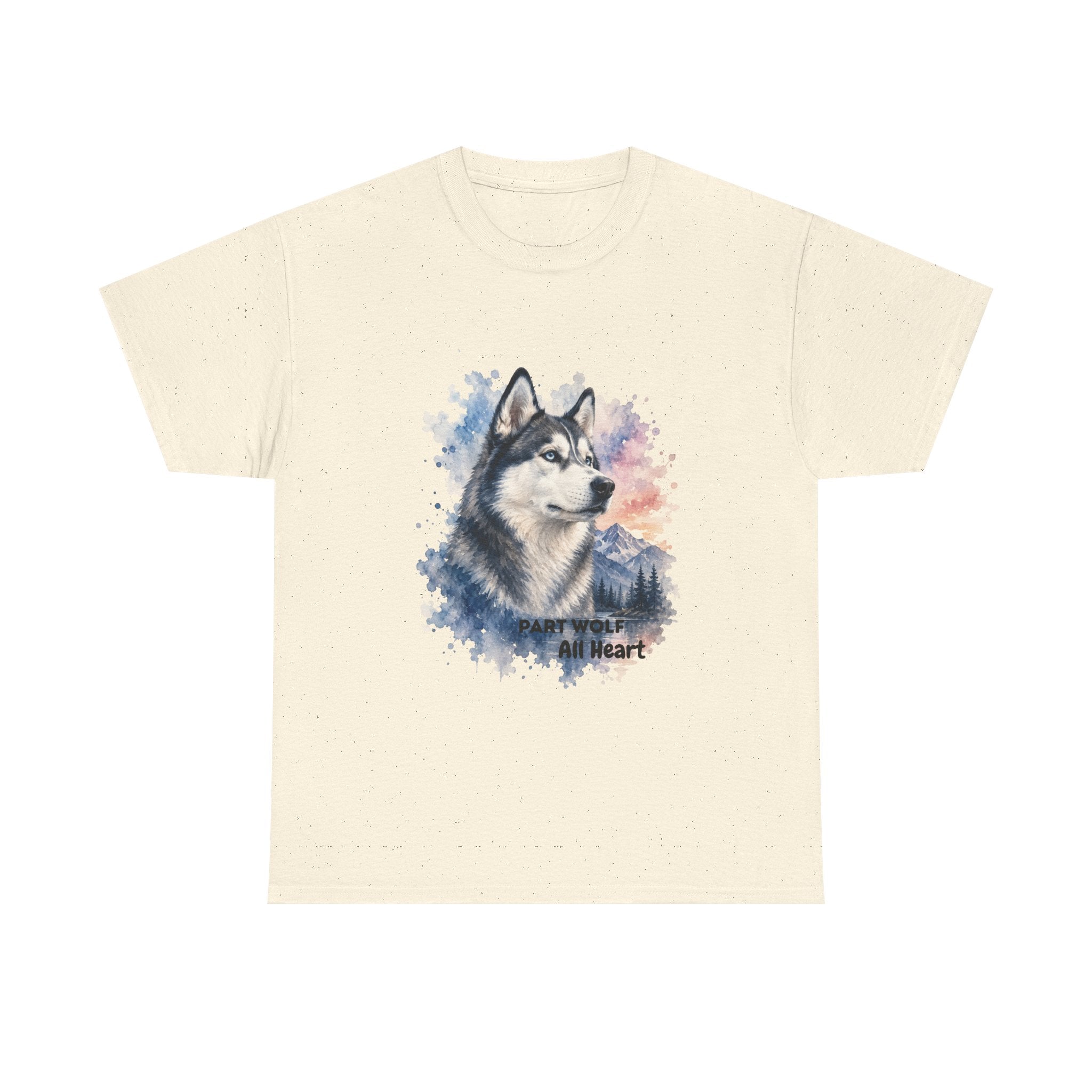 Husky Watercolor T-Shirt — "Part Wolf, All Heart"