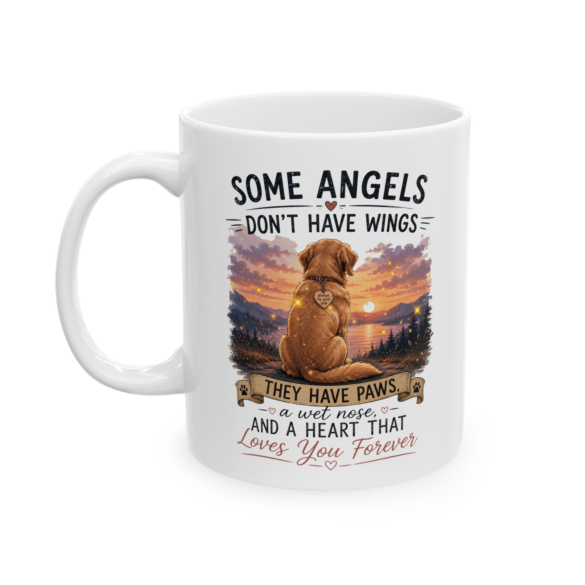 Ceramic Mug — 'Some Angels Don't Have Wings' Inspirational Sunset Coffee Cup (11oz/15oz)