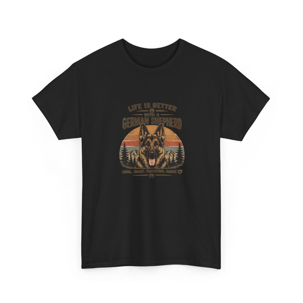 German Shepherd T-Shirt — "Life Is Better With A German Shepherd" Retro Dog Lover Tee