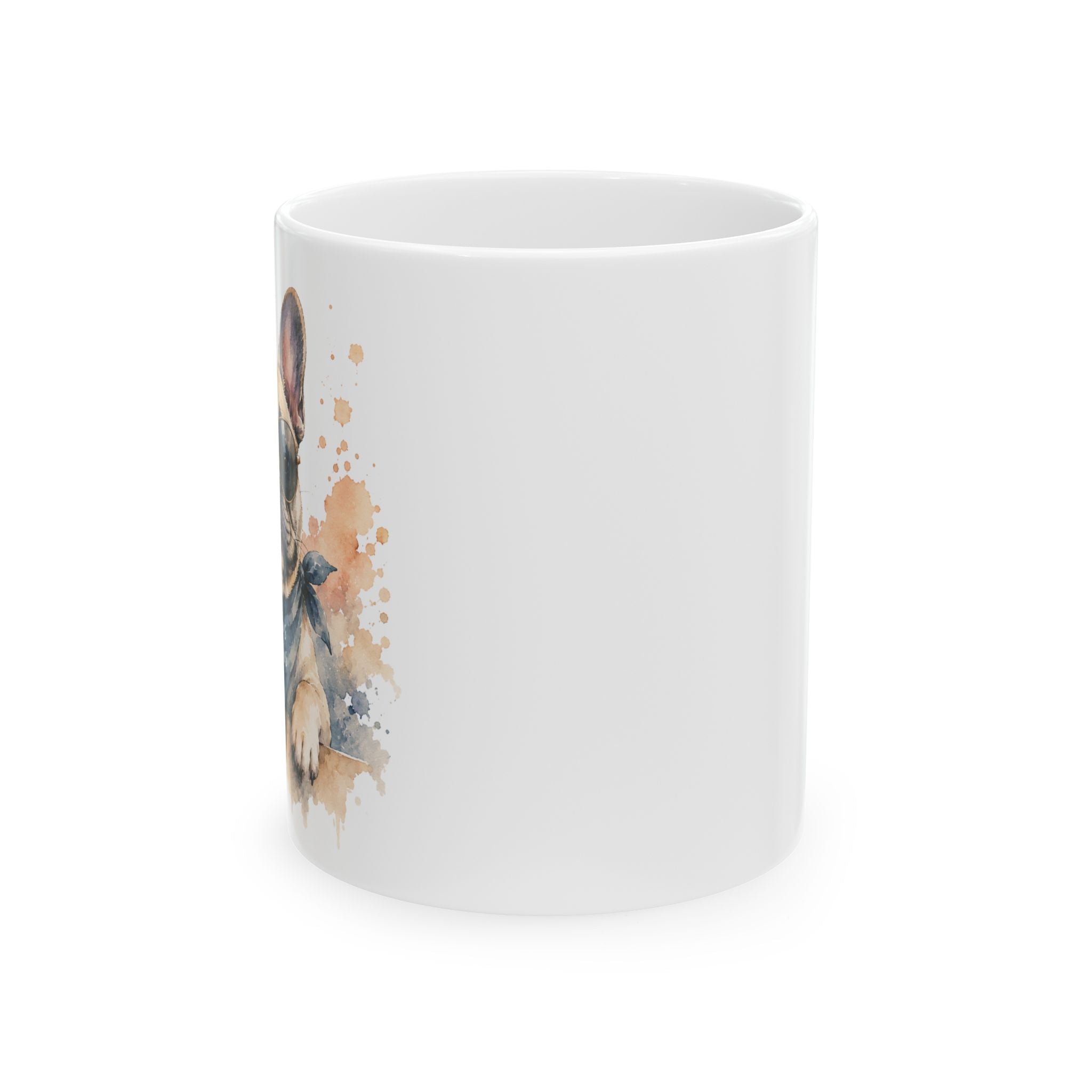 Watercolor Frenchie Ceramic Mug — French Bulldog Coffee Cup (11oz & 15oz)