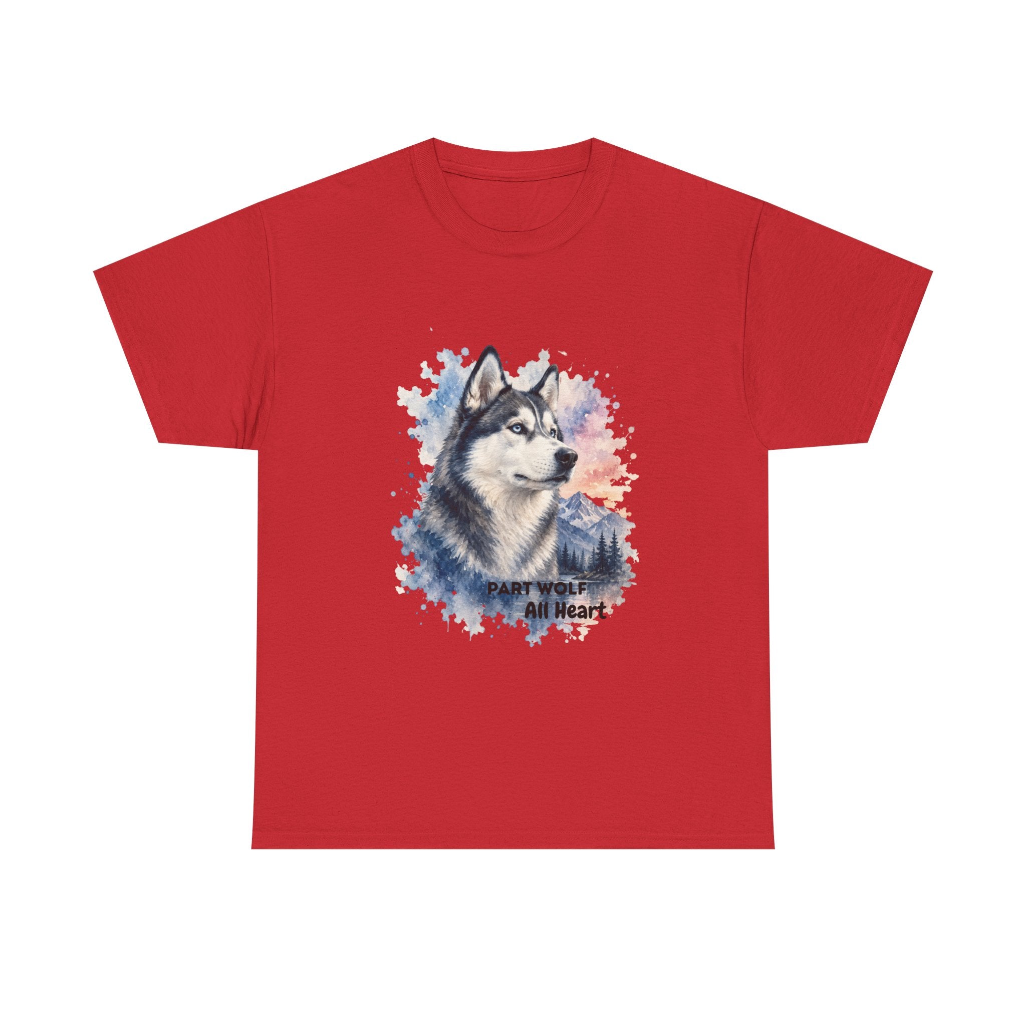 Husky Watercolor T-Shirt — "Part Wolf, All Heart"