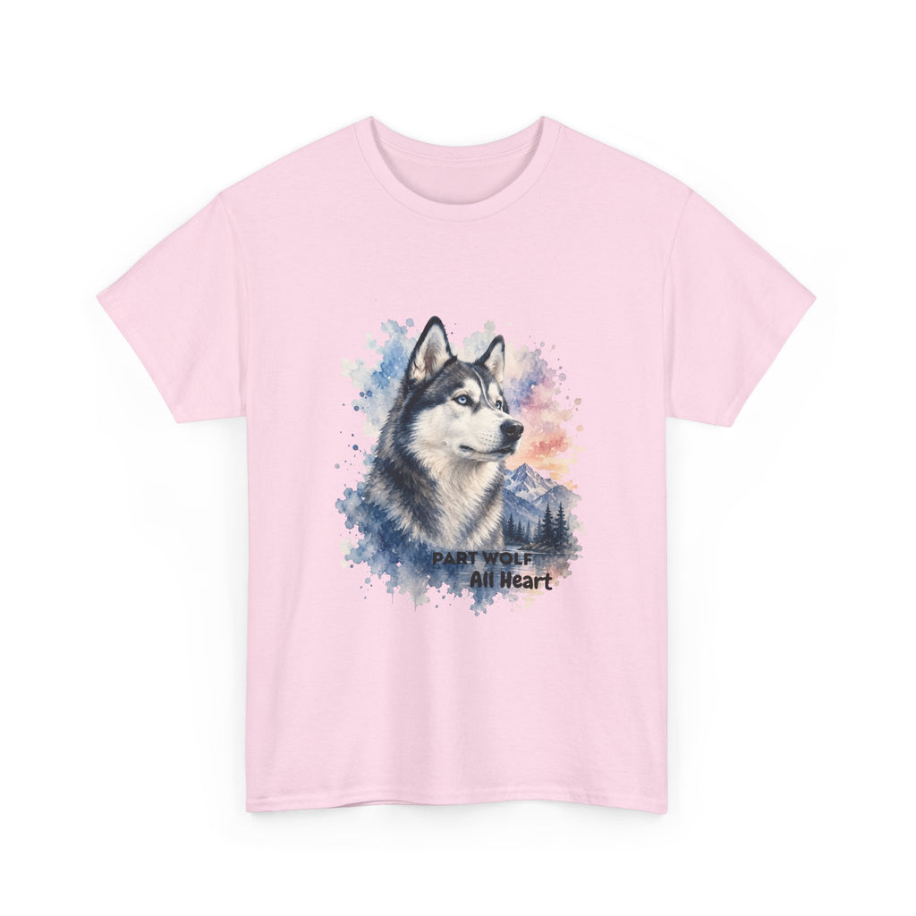 Husky Watercolor T-Shirt — "Part Wolf, All Heart"