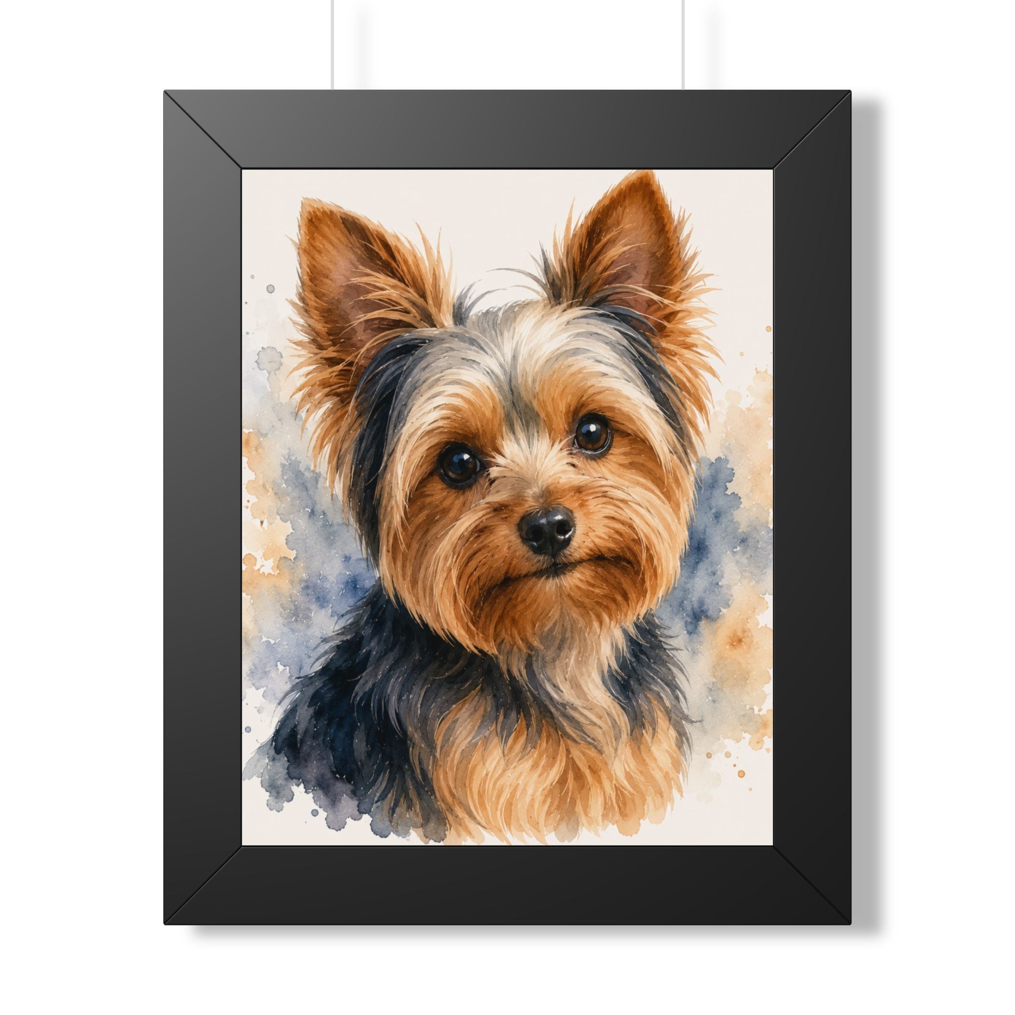 Yorkshire Terrier Watercolor Framed Poster — Cute Yorkie Wall Art