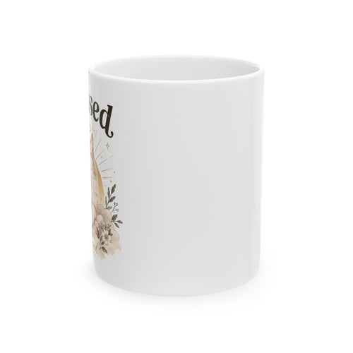 Blessed Floral Ceramic Mug — 11oz & 15oz Inspirational Coffee Cup