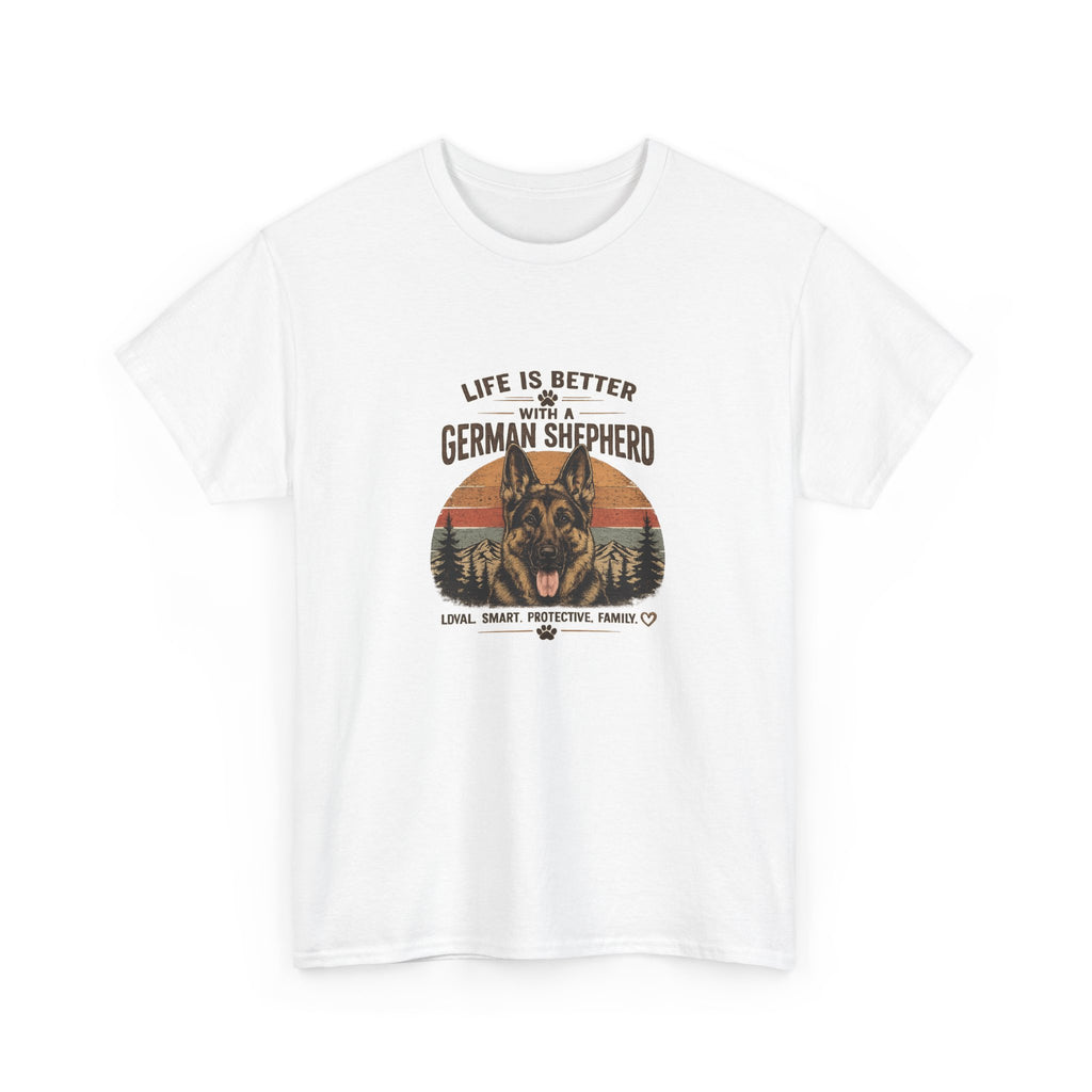 German Shepherd T-Shirt — "Life Is Better With A German Shepherd" Retro Dog Lover Tee