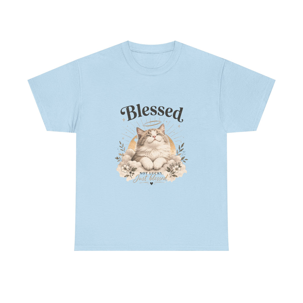 Blessed Cat T-Shirt — Cute Floral "Blessed" Cat Tee for Cat Lovers