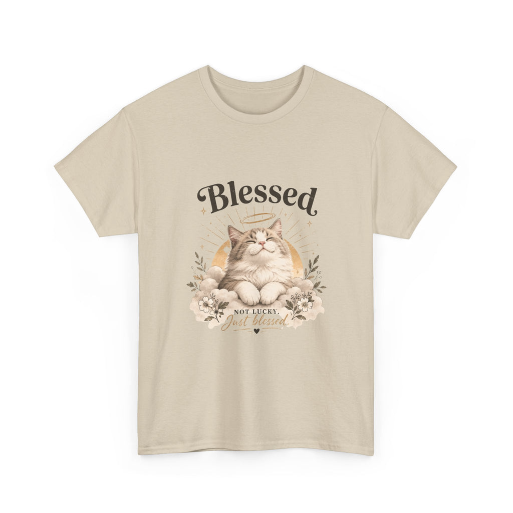 Blessed Cat T-Shirt — Cute Floral "Blessed" Cat Tee for Cat Lovers