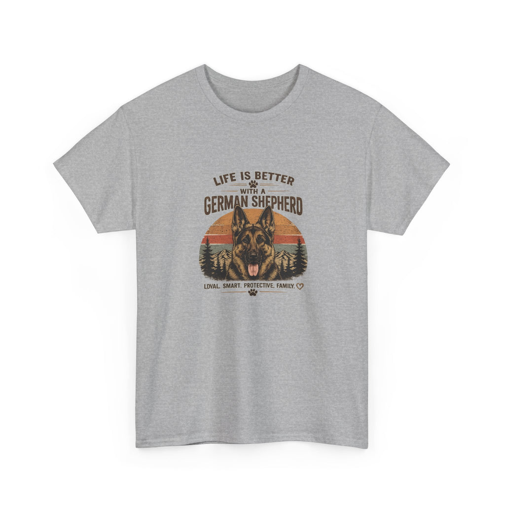 German Shepherd T-Shirt — "Life Is Better With A German Shepherd" Retro Dog Lover Tee