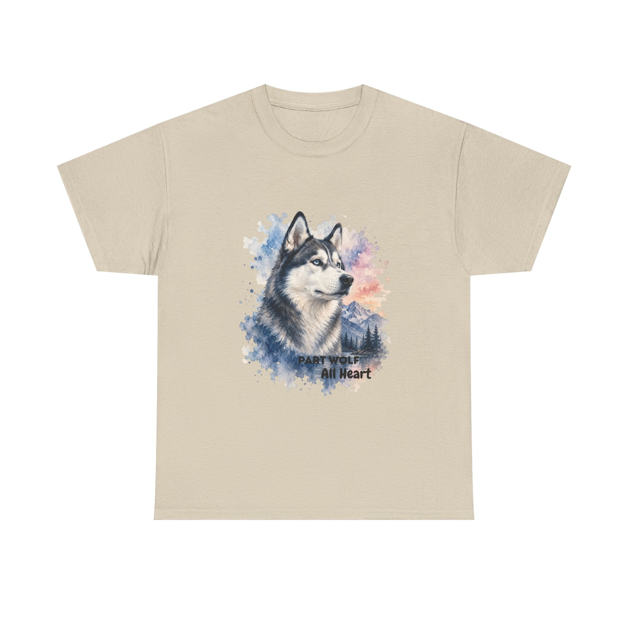 Husky Watercolor T-Shirt — "Part Wolf, All Heart"