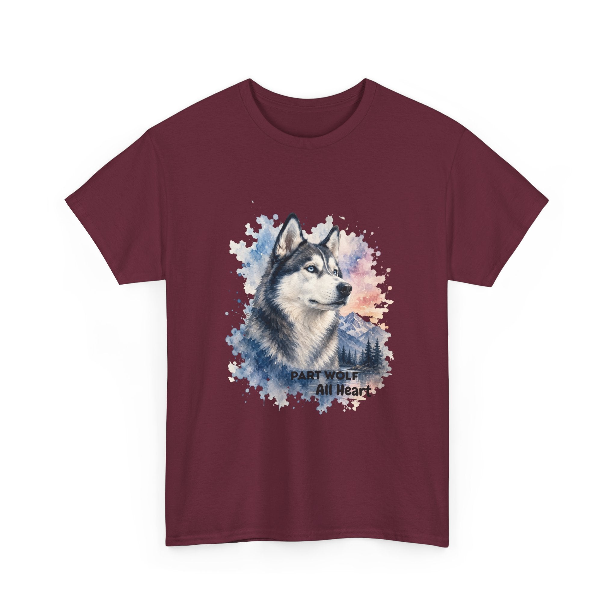 Husky Watercolor T-Shirt — "Part Wolf, All Heart"