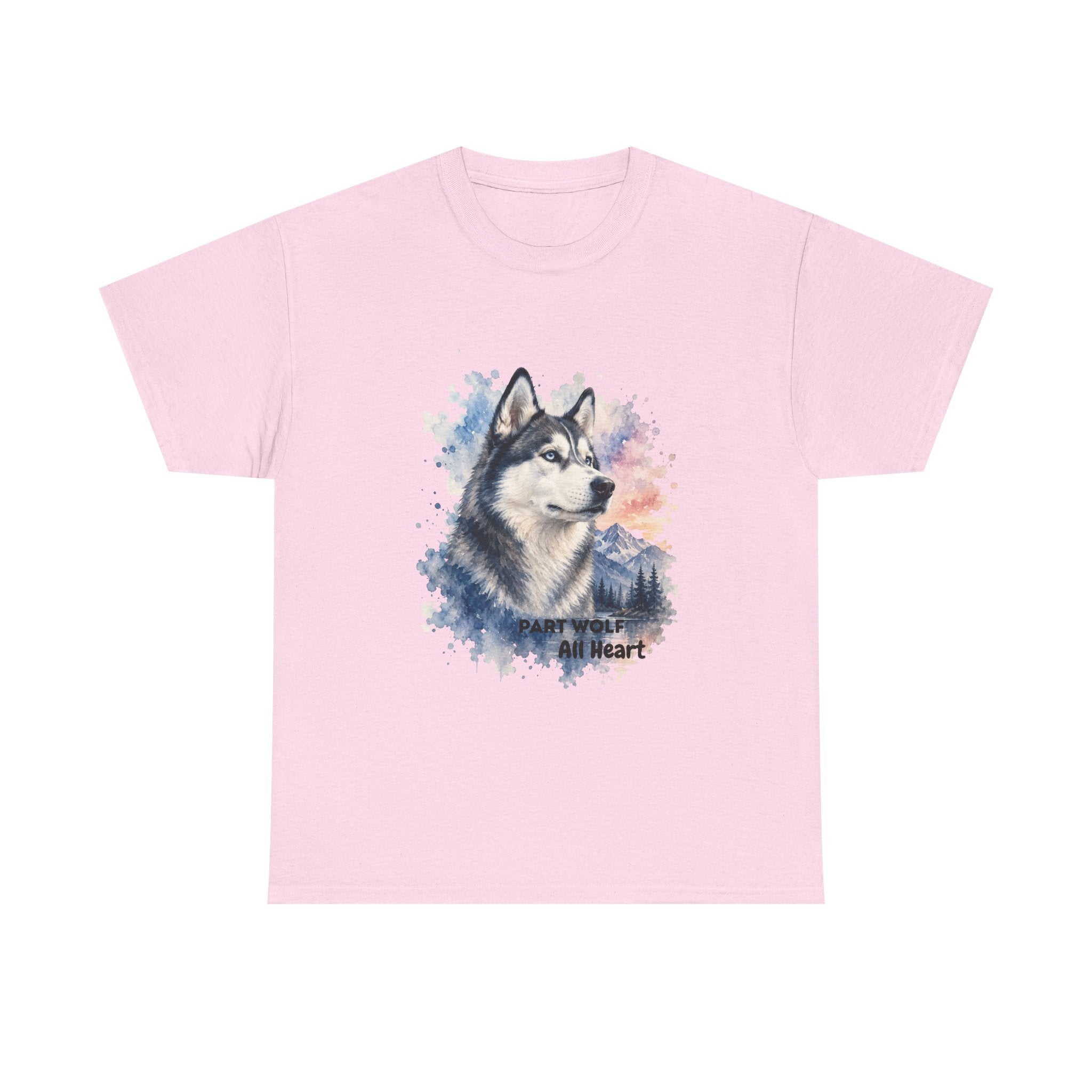 Husky Watercolor T-Shirt — "Part Wolf, All Heart"