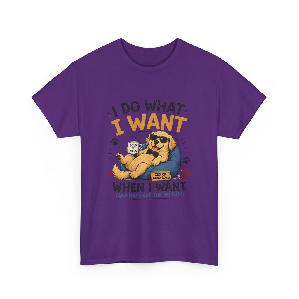 I Do What I Want When I Want Dog T-Shirt — Funny Rebel Pet Lover Tee