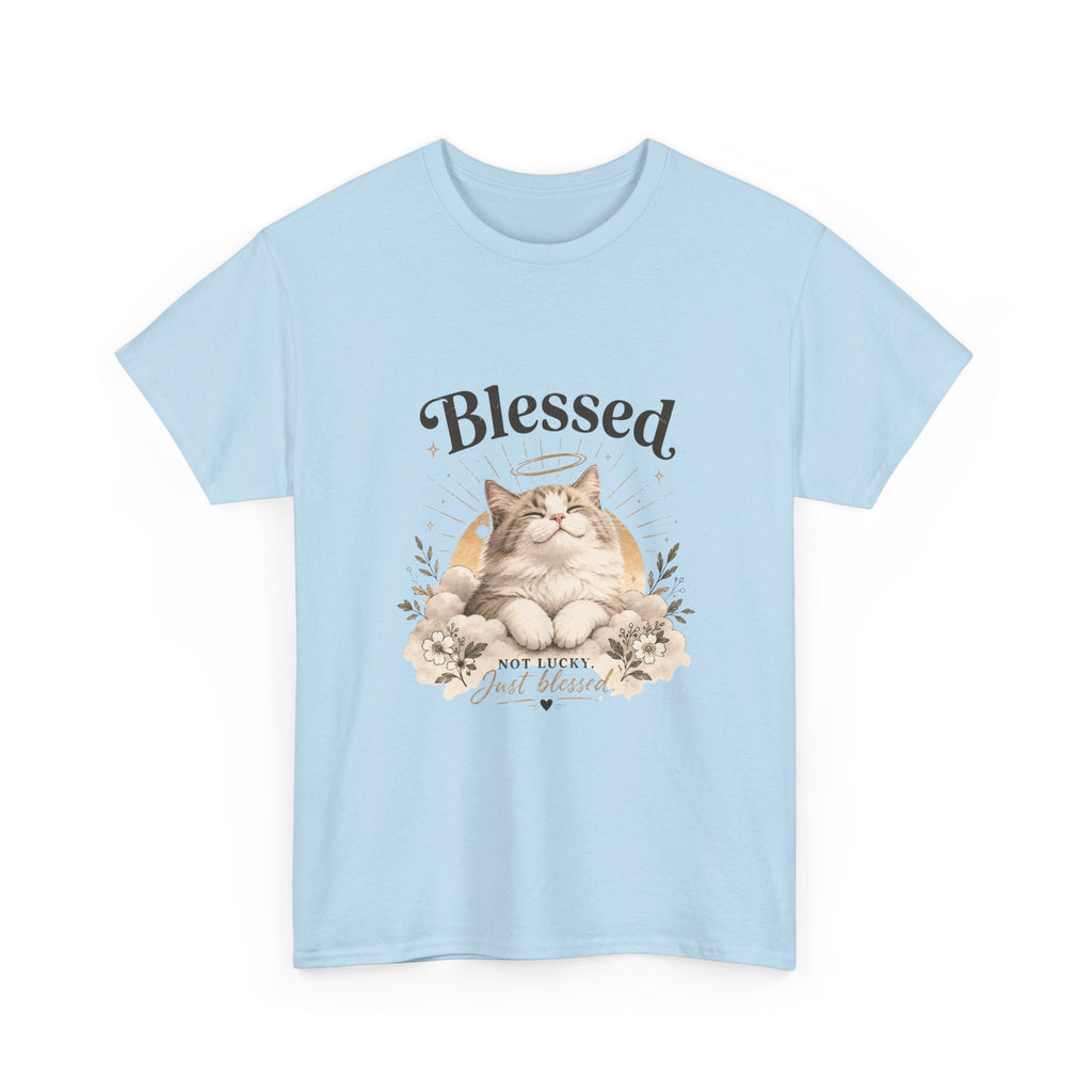Blessed Cat T-Shirt — Cute Floral "Blessed" Cat Tee for Cat Lovers