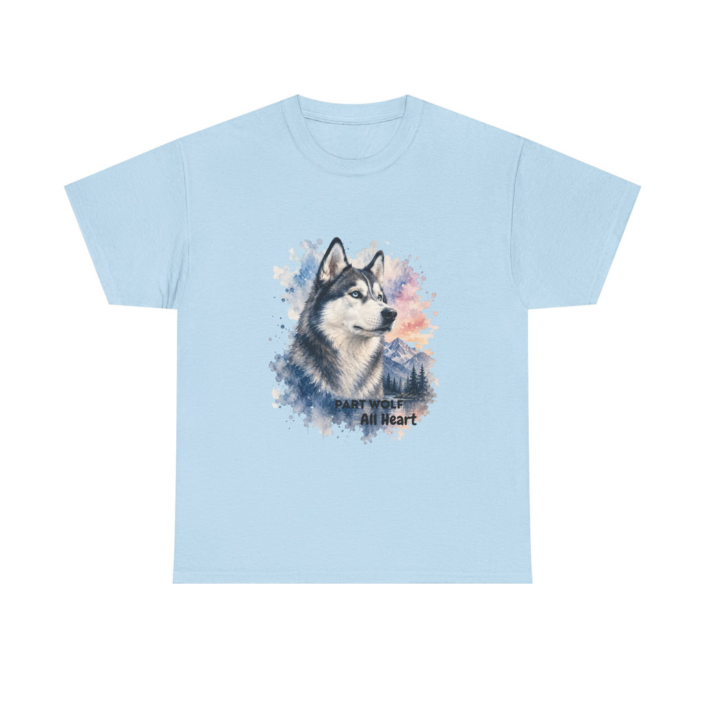 Husky Watercolor T-Shirt — "Part Wolf, All Heart"